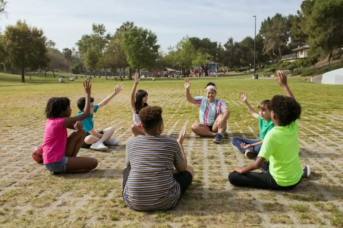 Kids enjoying fitness games